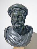 Bearded man with turban, originally identified as Archytas of Tarentum, but now considered to be Pythagoras