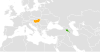 Location map for Armenia and Hungary.