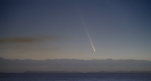 Photograph of the comet in twilight