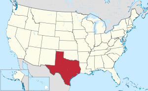 Location of Texas within the United States