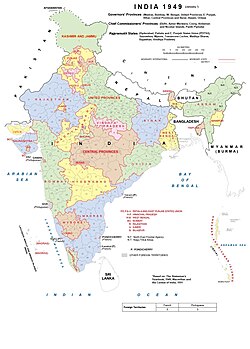 Administrative divisions of India, 1949[a]