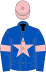 Royal blue, pink star, armlets and cap