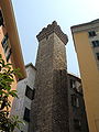 Embriaci Tower, built in the 12th century by the noble Embriaci family. When it was decided in 1196 that no tower could exceed 80 palms (roughly 20 m), this one, which reached a height of 165 palms, was spared, probably in honor of the exploits of Guglielmo Embriaco.[214][215] Historian Federico Donaver, in his Le Vie di Genova (1912), points out that, at the time the tower was erected, the Embriaci family “owned almost the entire locality of Castello, but also had houses and towers in other parts of the city.”[85]