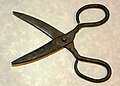 Scissors, pre-1850s iron from Norway, used to cut cloth