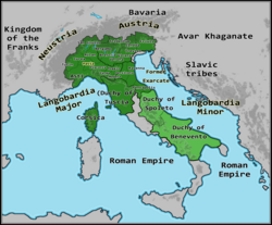 The Lombard Kingdom 751, under King Aistulf.