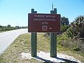 Sign pointing the way to mound