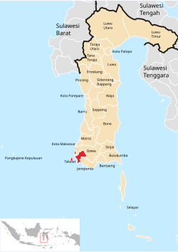 Location within South Sulawesi