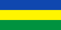 The flag of Sudan (1956–1970), a simple horizontal triband.