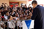 PresidentObamaMLKSchoolNOLAOct2009Handshakes