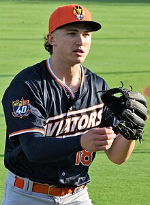 Zack Gelof with the Las Vegas Aviators at Constellation Field in April 2023