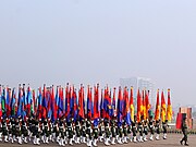 Bangladesh Army marching in Victory Day Parade.