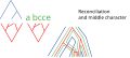 Characters can evolve on reconciled phylogenies, like gene synteny on a gene/species reconciliation.