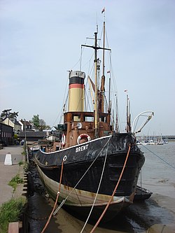 Tugboat Brent moored on the River Chelmer