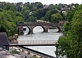 Another view, with the Frankwell Footbridge in the foreground, and normal river levels.