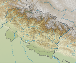 Map showing the location of Gangotri