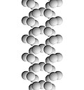 Double-chain inosilicate structure looking up the [100] axis. Silicon ions are hidden by apical oxygen ions.