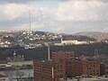 A view of Troy Hill (center) with Spring Hill in the background and The Cork Factory lofts in the Strip District in the foreground.