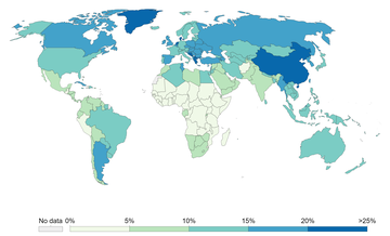 Share of deaths from smoking, 2017[50]