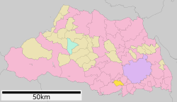 Location of Miyoshi in Saitama Prefecture