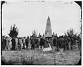 Bull Run, Va. Dedication of the battle monument; Judge Abram B. Olin of the District of Columbia Supreme Court, who delivered the address, stands by the rail.