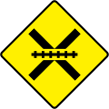 Unguarded level crossing ahead