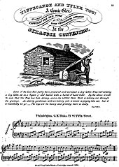 Sheet music for the song, "Tippecanoe and Tyler Too"