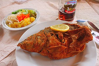 Fried carp from Franconia, Germany