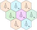 Image 38Cellular networks work by only reusing radio frequencies (in this example frequencies f1–f4) in non adjacent cells to avoid interference (from Mobile phone)