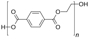 Strukturformel von Polyethylenterephthalat (PET)