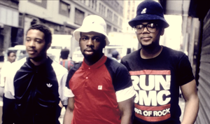 From left to right: Joseph "Run" Simmons, Jason "Jam Master Jay" Mizell, Darryl "D.M.C." McDaniels