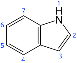 Skeletal formula with numbering scheme