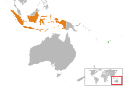 Map indicating locations of Fiji and Indonesia