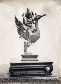 Brahma riding the Hong bird, old statue.