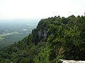 View along the ridge with typical cliffs on the south side.