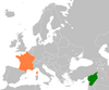 Location map for France and Syria.