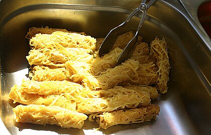 Rolled up roti jala