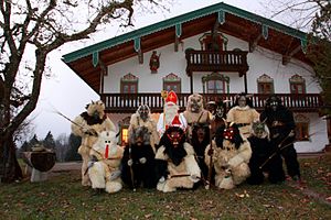 Saint Nikolaus with 12 Straggele in Berchtesgadener Land, Germany (2016)