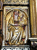 A Spanish Virgin and Child with Saint Anne influenced ultimately by Greek "Hodegetria" icons