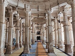 The Friday Mosque of Ahmedabad (1423), which prominently combines Islamic and indigenous Indian architectural forms[278]