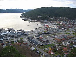 Namsos, seen from the mountain Klompen