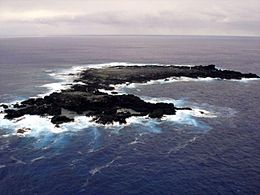 Aerial view of Salas y Gómez, looking east