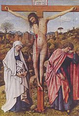 The Crucifixion (about 1430) by Jan van Eyck, Gemäldegalerie, Berlin