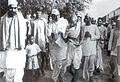 Mahatma Gandhi (centre-right) and Rajendra Prasad (centre-left) on their way to meet the viceroy, Lord Linlithgow, on 13 October 1939, after the outbreak of World War II