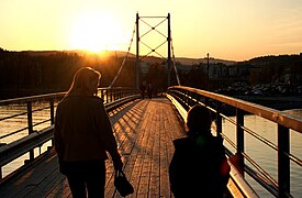 Kalvøya Bridge towards Sandvika, taken during April sunset