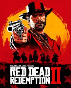 Video game cover art featuring a group of outlaws
