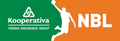 (The current sponsorship logo of the league, named "Kooperativa NBL" 2014–present.)