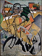 Jean Metzinger, 1912, At the Cycle-Race Track (Au Vélodrome), oil and sand on canvas, 130.4 x 97.1 cm (51.4 x 38.25 in.) The Solomon R. Guggenheim Foundation, Peggy Guggenheim Collection, Venice